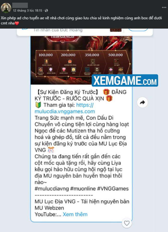 MU Lục Địa VNG chơi lớn, tặng triệu quà giá trị cho các Guild khi thành lập mu luc dia vng 1 4