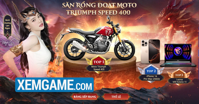 Tham gia MU Lục Địa VNG, nhận cơ hội sở hữu siêu Moto Triumph Speed 400 hơn 170 triệu Tham gia MU Lục Địa VNG, nhận cơ hội sở hữu siêu Moto Triumph Speed 400 hơn 170 triệu