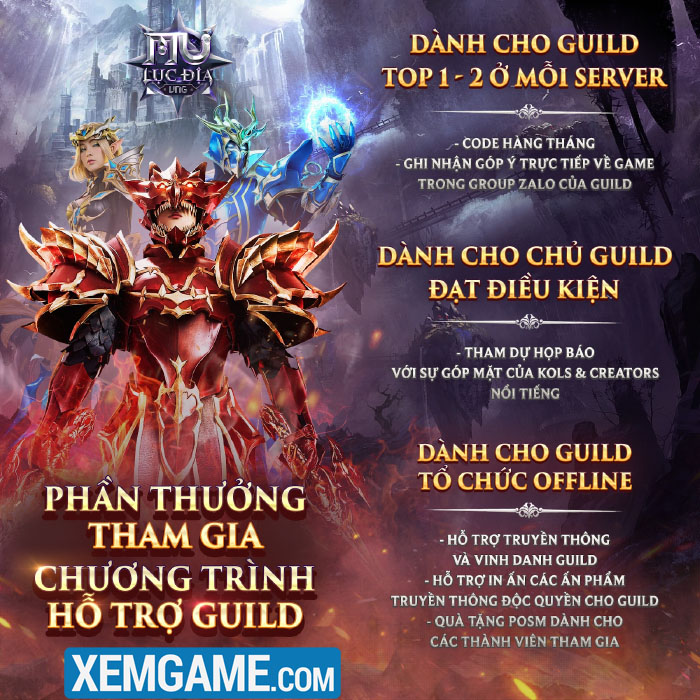 MU Lục Địa VNG chơi lớn, tặng triệu quà giá trị cho các Guild khi thành lập mu luc dia vng ho tro guild 1