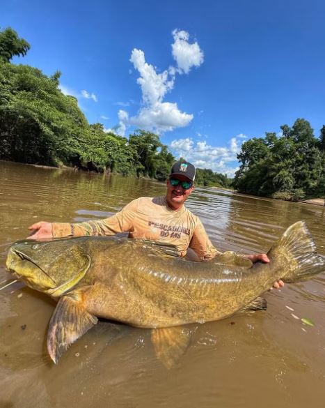 Người đàn ông câu được con cá da trơn Người đàn ông câu được con cá da trơn