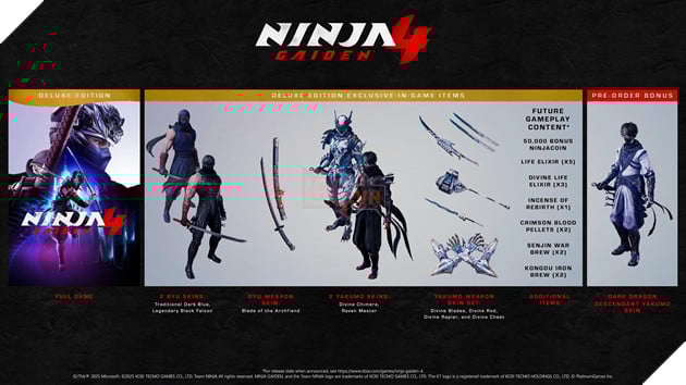 Quà tặng khi đặt trước Ninja Gaiden 4