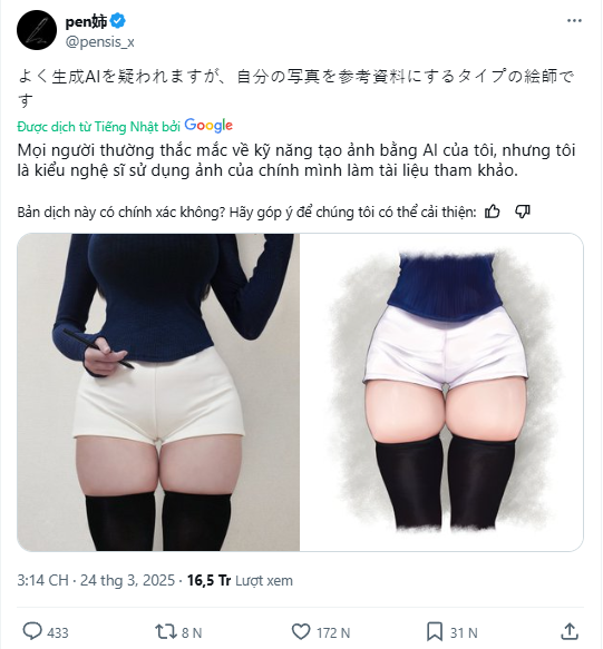 Nữ họa sĩ từng phải ăn mặc như nhân vật để xác minh cô không dùng AI vẽ tranh Nữ họa sĩ từng phải ăn mặc như nhân vật để xác minh cô không dùng AI vẽ tranh