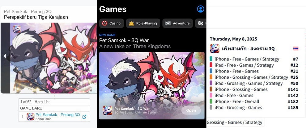 petsamkok-bxh-2 Pet Samkok – Báo Thủ 3Q đại thắng BXH game Đông Nam Á petsamkok bxh 2