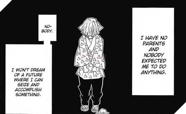 Ngay từ chương 34, Zenitsu đã tự tiết lộ rằng bản thân cậu không có cha mẹ.