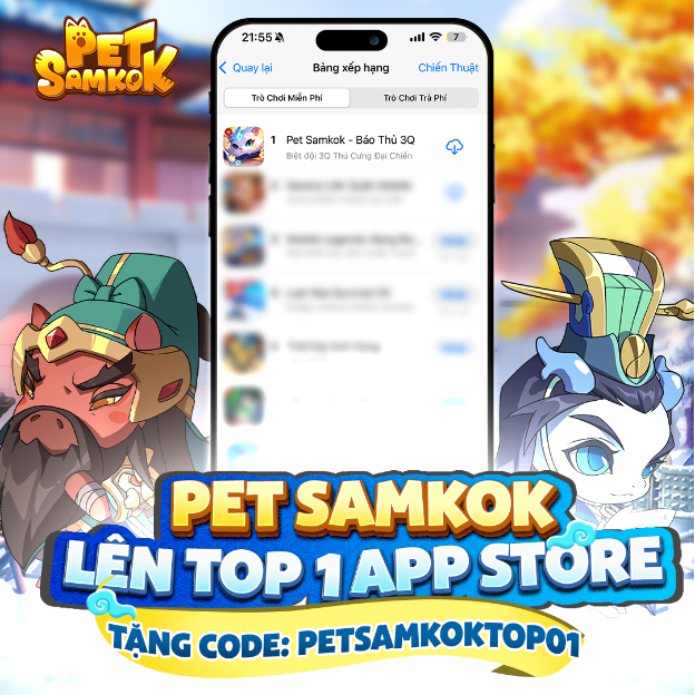 Pet Samkok bùng nổ BXH toàn Đông Nam Á: Top 1 Store Việt Nam, top Feature tại Thái Lan và Indonesia- Ảnh 1.