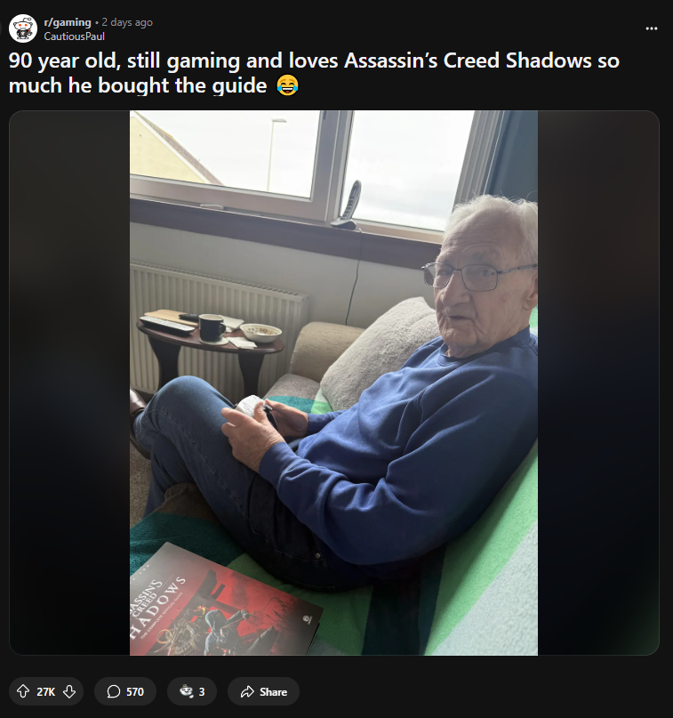 90 tuổi vẫn đam mê “cày cuốc”, game thủ lão làng này “nghiện” một bom tấn đặc biệt- Ảnh 1.