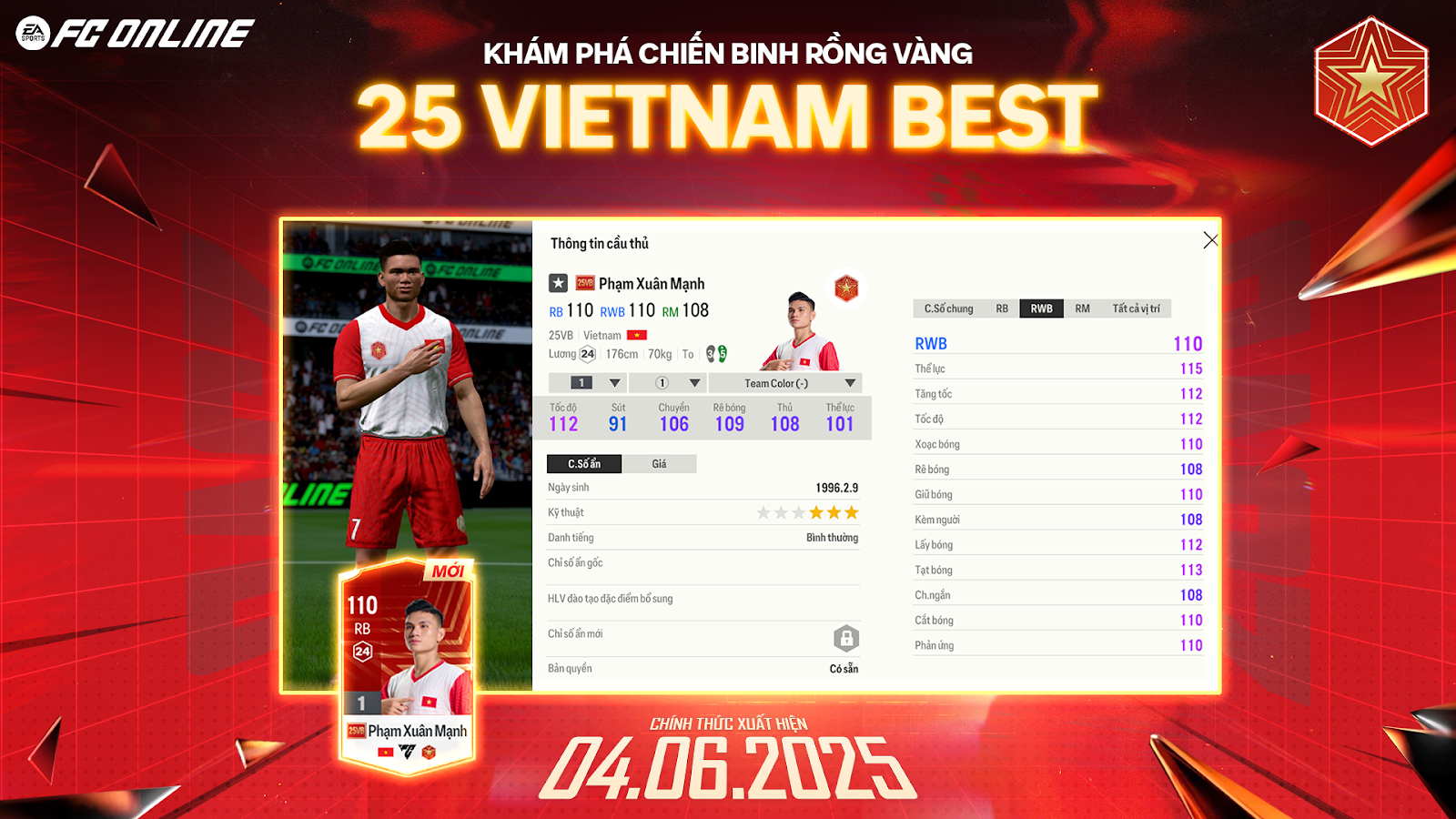 CỰC HOT: Siêu hậu vệ Phạm Xuân Mạnh và huyền thoại Dương Hồng Sơn chính thức góp mặt trong FC Online- Ảnh 2.