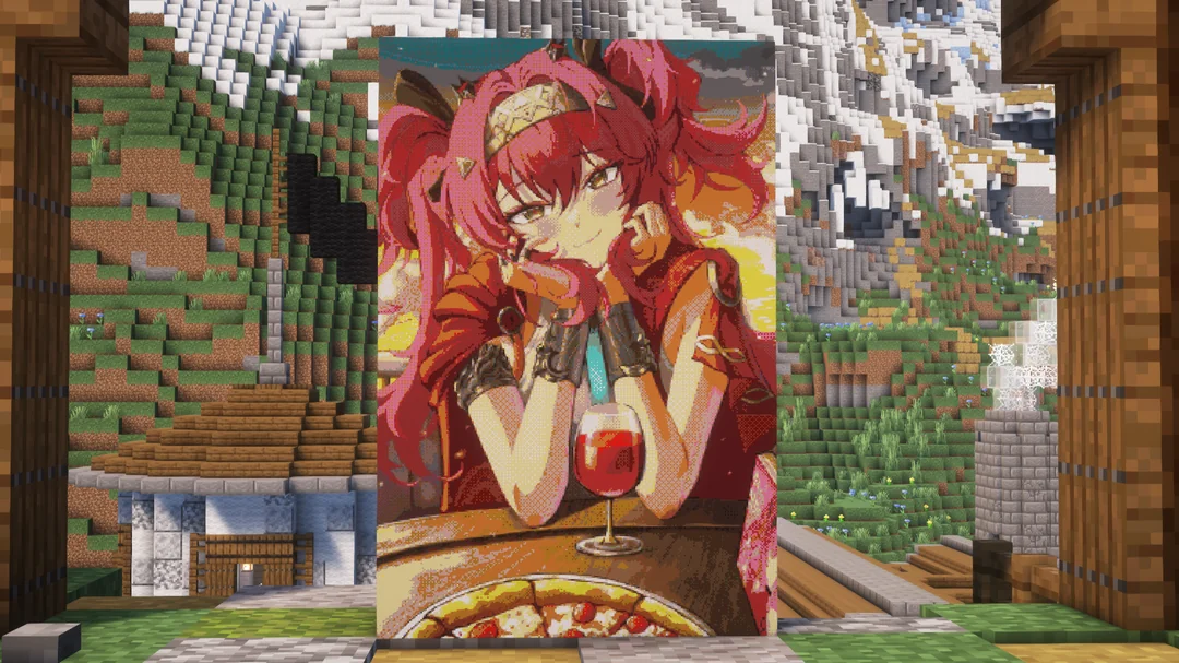 2 game thủ dùng gần 100 nghìn khối block, vẽ chân dung