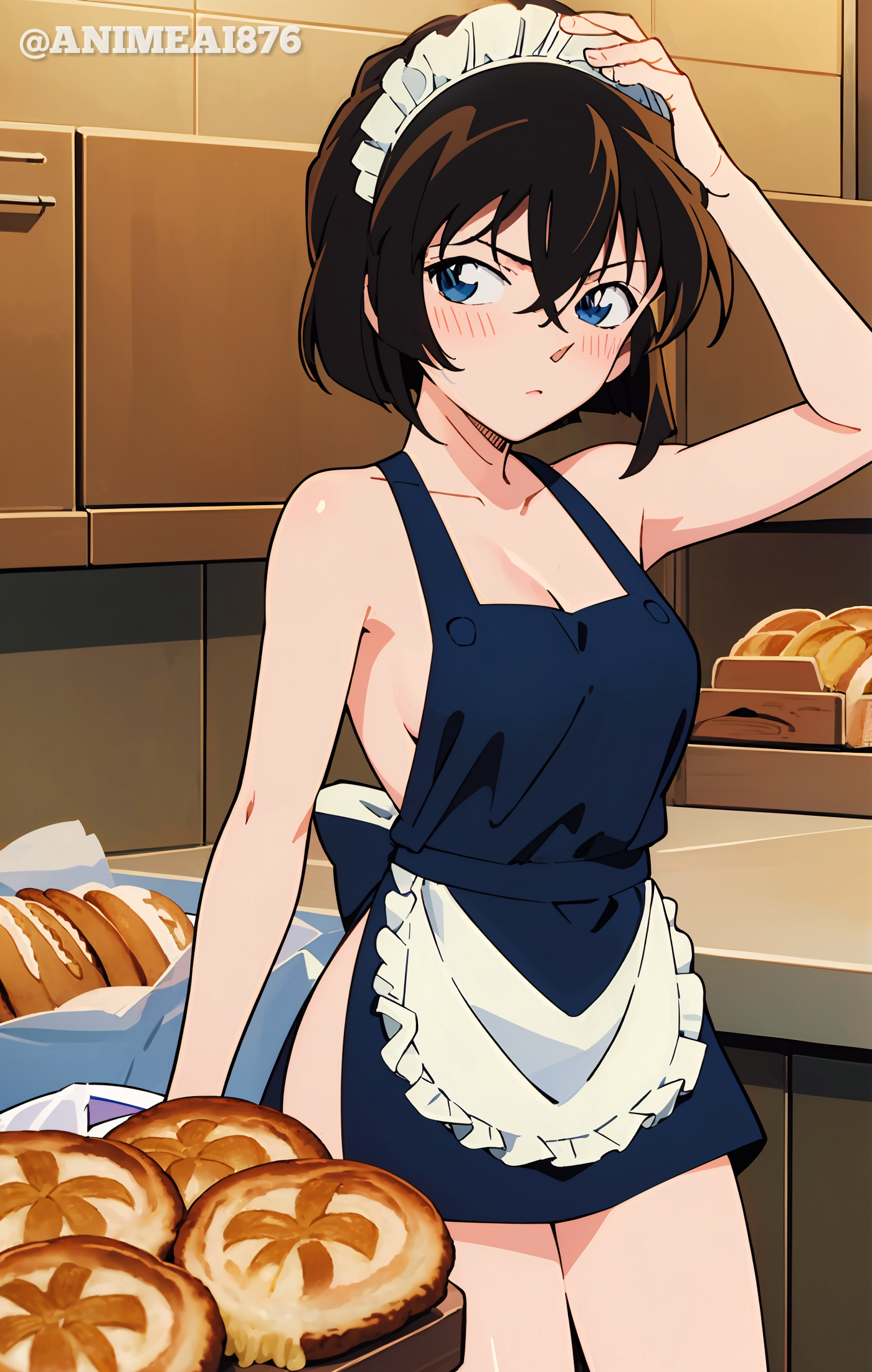 AI hé lộ vẻ đẹp tiềm ẩn của Haibara Ai với chiếc tạp dề đầy quyến rũ- Ảnh 4.