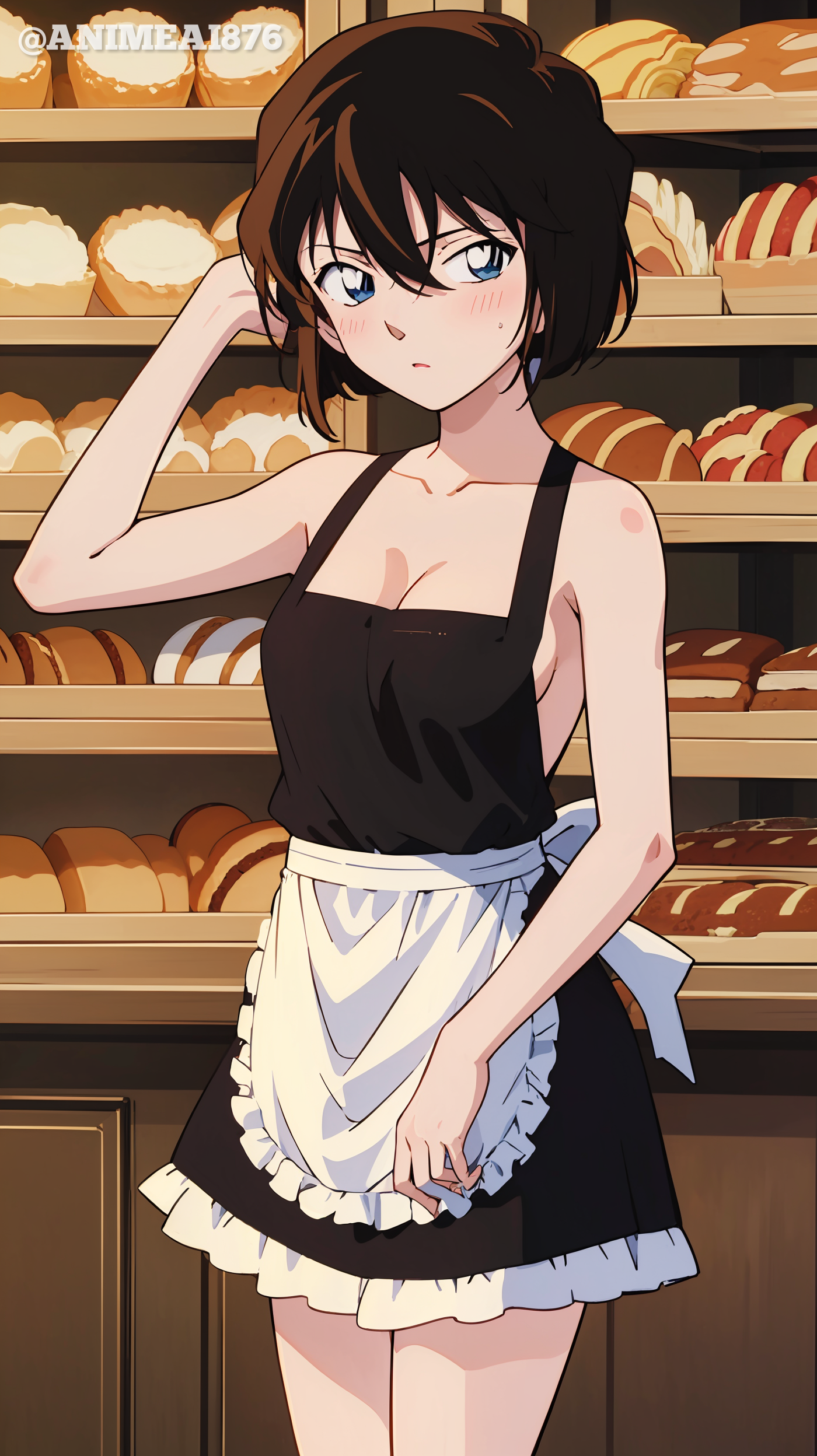 AI hé lộ vẻ đẹp tiềm ẩn của Haibara Ai với chiếc tạp dề đầy quyến rũ- Ảnh 6.