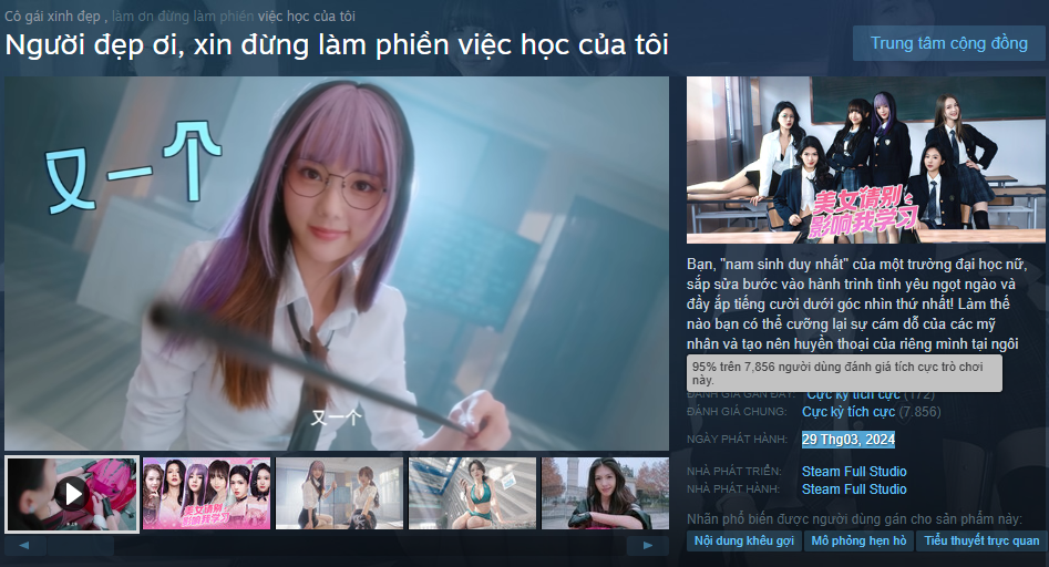 Game hẹn hò ảo cho phép người chơi