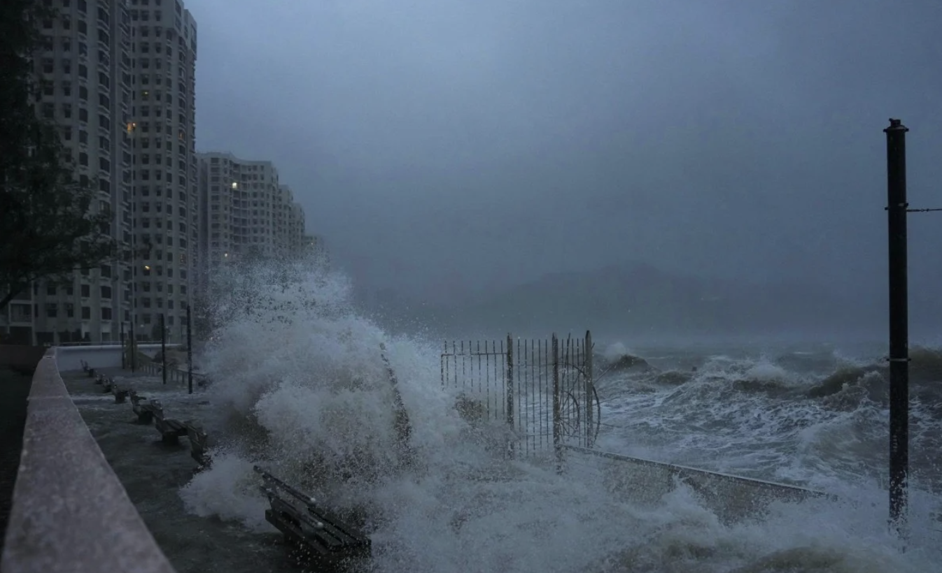 Siêu bão Ragasa: Sóng lớn