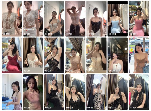 Vừa bán hàng vừa kiêm luôn làm mẫu thử, hot girl