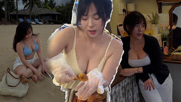 Làm video “mukbang” nhưng ánh mắt của fan lại “va” ánh mắt của hot girl- Ảnh 1. Làm video “mukbang” nhưng ánh mắt của fan lại “va” ánh mắt của hot girl- Ảnh 1.