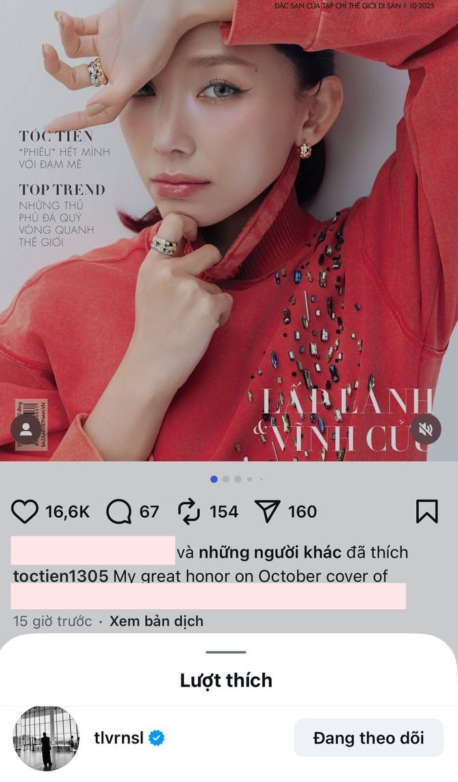 Touliver trực tiếp có động thái thể hiện thái độ với Tóc Tiên- Ảnh 1. Touliver trực tiếp có động thái thể hiện thái độ với Tóc Tiên- Ảnh 1.