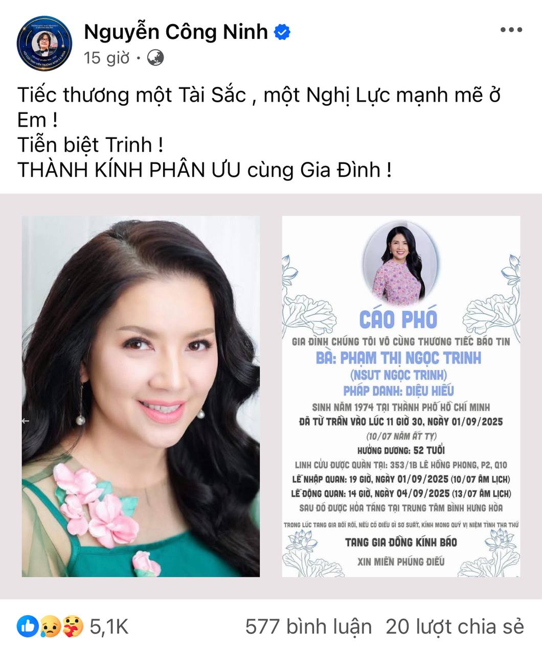 Người đàn ông đặc biệt nhất cuộc đời Ngọc Trinh: Nâng đỡ từ khi mới 20 tuổi, 10 năm mặn nồng tới giờ vẫn còn tiếc nuối- Ảnh 1.