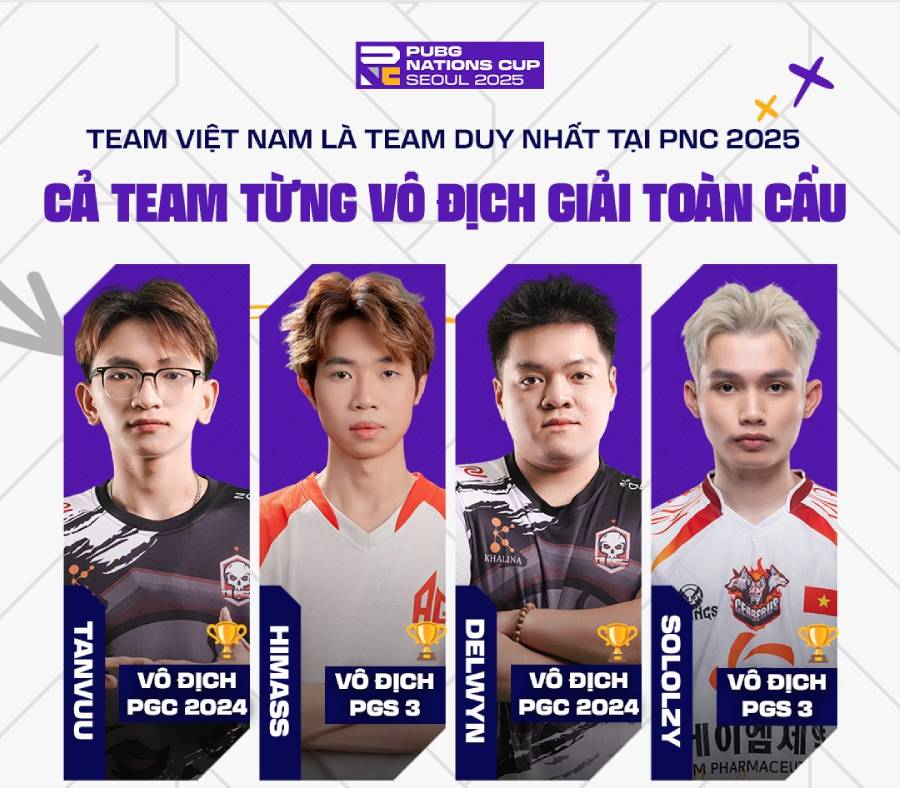 Đội tuyển PUBG Việt Nam vô địch PNC 2025 gồm những ai? pnc 2025 viet nam
