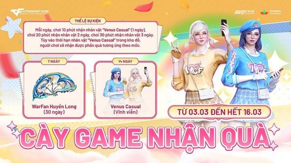 Đột Kích tặng miễn phí nhân vật Venus Casual khi đăng nhập chơi game pr cf venus casual fn 120250305125129jpg