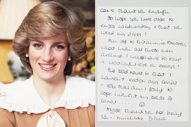 Tiết lộ bức thư Vương phi Diana viết tay chỉ 2 ngày sau đám cưới hoàng gia: