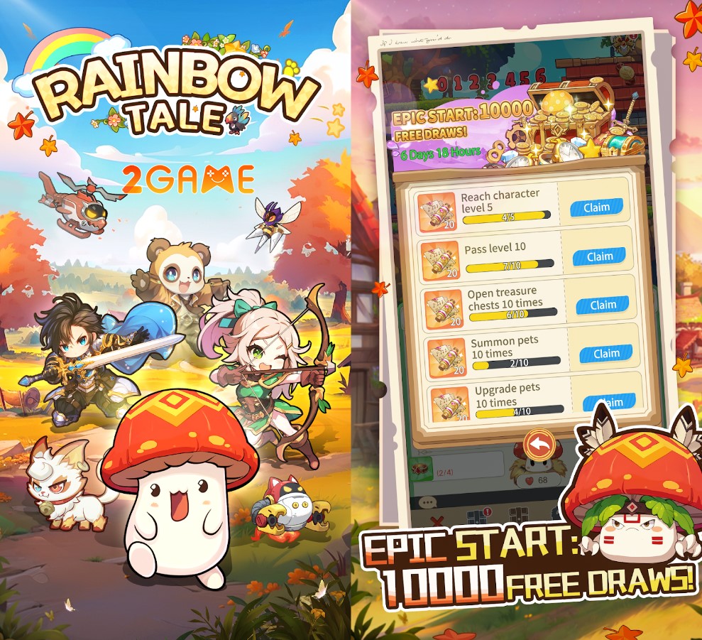 RainBow Tale – Game Nấm Lùn với lối chơi mở rương siêu dễ thương rainbow tale 1