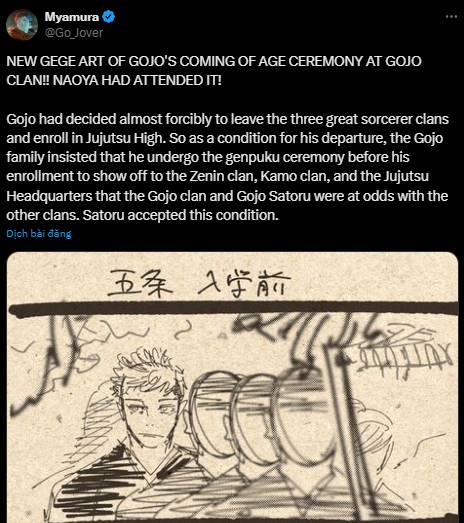 Cha đẻ Jujutsu Kaisen bất ngờ hé lộ quá khứ