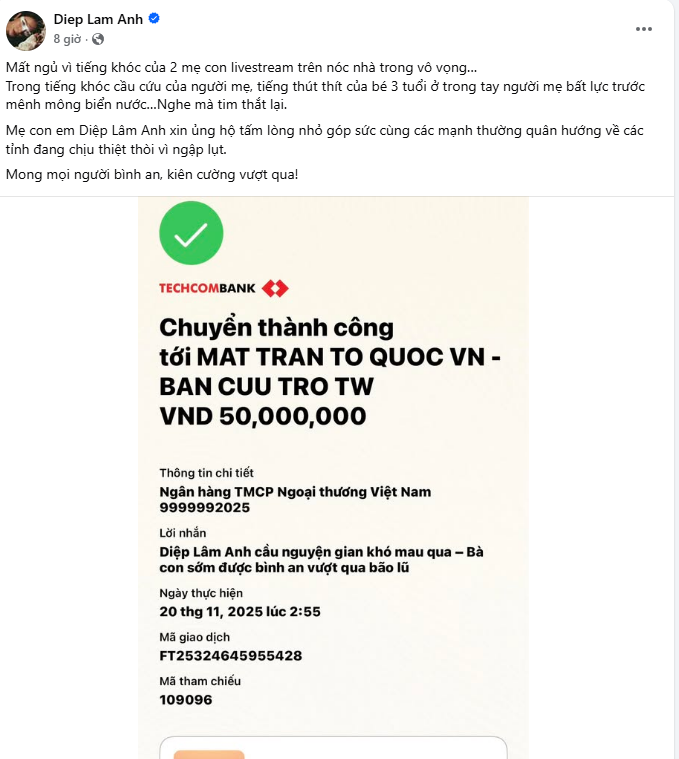 Trấn Thành - Hương Giang cùng dàn sao Việt đồng lòng hướng về người dân vùng lũ- Ảnh 7. Trấn Thành - Hương Giang cùng dàn sao Việt đồng lòng hướng về người dân vùng lũ- Ảnh 7.