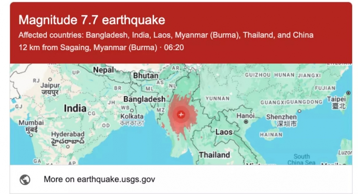 Trận động đất ở Myanmar có thể có cường độ thực tế lên tới 8,2 độ?- Ảnh 1.