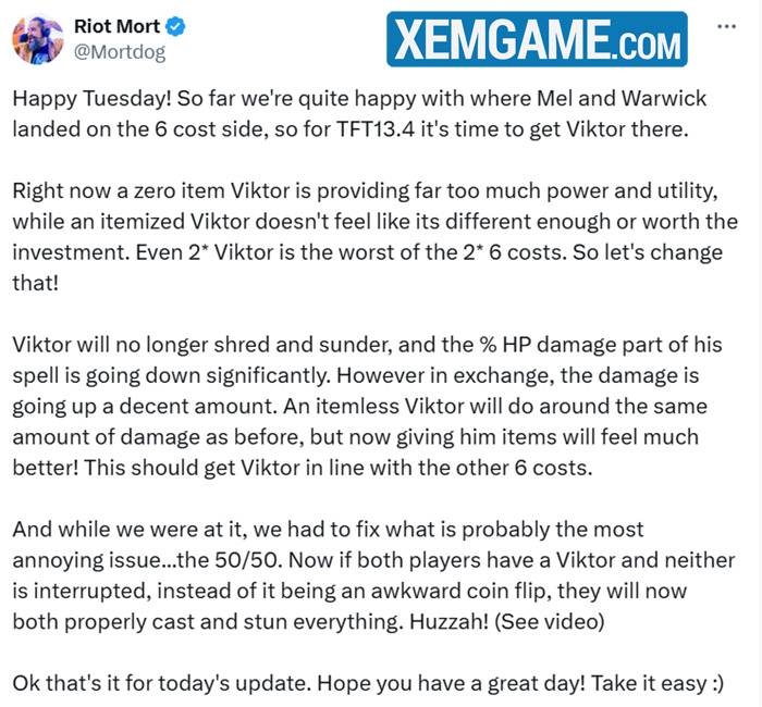 ĐTCL 13.4: Viktor tiếp tục ăn nerf để kéo xuống ngang các tướng 6 vàng khác screenshot 1 80