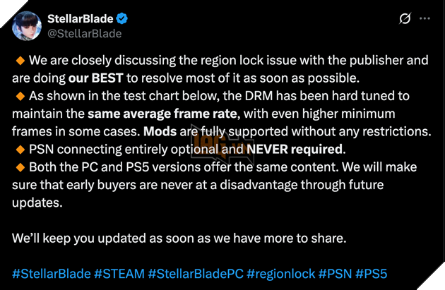 Nha Phat Trien Stellar Blade Dang Thao Luan Voi Sony Ve Viec Khoa Khu Vuc Kha Dung stellar blade