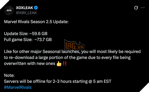 Ban Cap Nhat Marvel Rivals Season 2.5 Co Dung Luong Cuc Khung 3 Marvel rivals