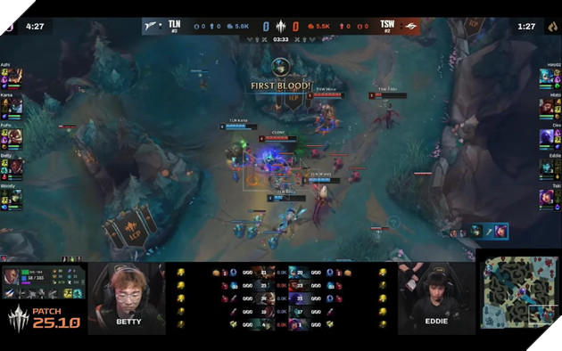 Woody thành công hạ gục Taki nhờ pha gank của Karsa