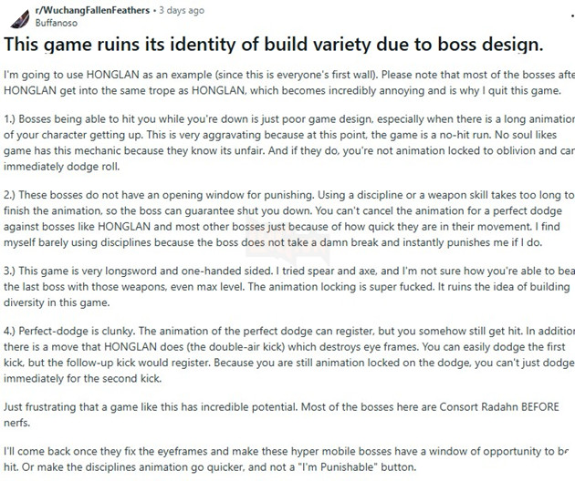 Wuchang: Fallen Feathers Gay Tranh Cai Voi Thiet Ke Boss Duoc Cho La Thieu Can Bang 2 Wuchang: Fallen Feathers Gây Tranh Cãi Với Thiết Kế Boss Được Cho Là Thiếu Cân Bằng 2