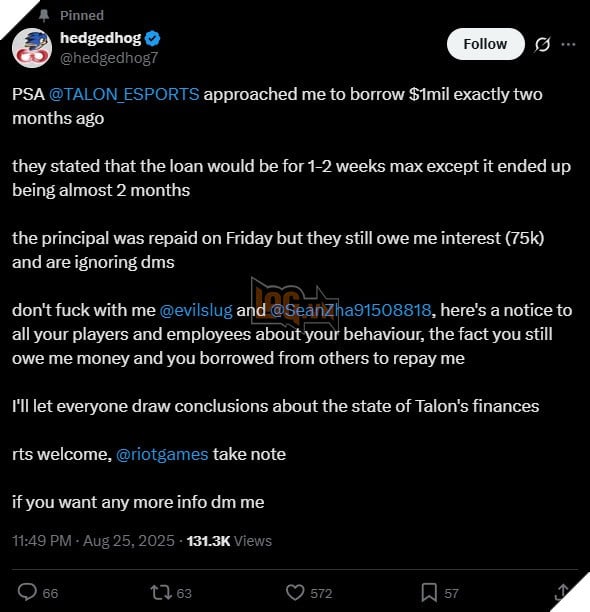 LMHT: CEO Của Talon Esports Bất Ngờ Bị Một Nhà Đầu Tư Tố Cáo Quịt Nợ 2