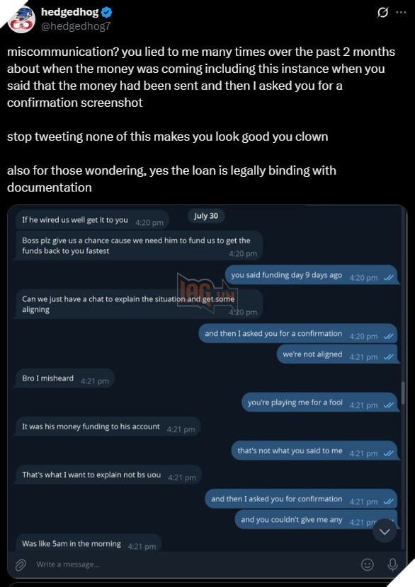 LMHT: CEO Của Talon Esports Bất Ngờ Bị Một Nhà Đầu Tư Tố Cáo Quịt Nợ 7