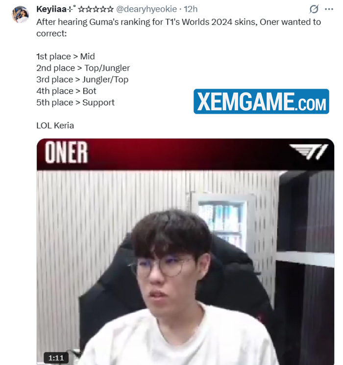 LMHT: 2 tuyển thủ của T1 xếp hạng skin CKTG 2024, đồng loạt vote cho skin Faker đứng đầu screenshot 5 38