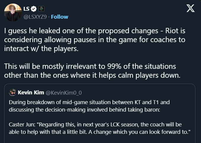 Riot Games đang cân nhắc cho phép HLV “chỉ điểm” giữa trận cho tuyển thủ screenshot 5 6