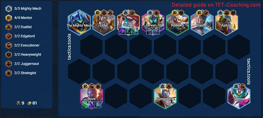 Đội hình Đại Cơ GIáp DTCL Mùa 15 mạnh nhất sensei dai co giap