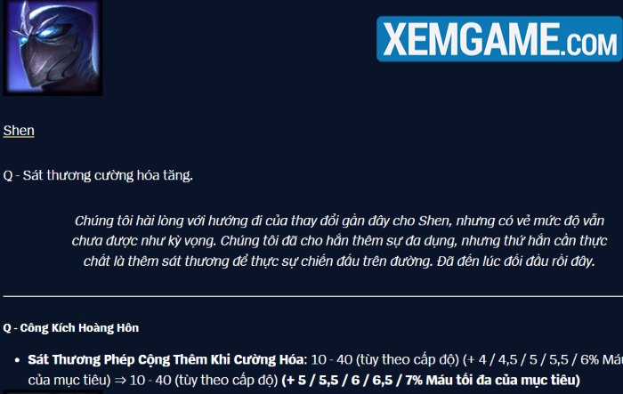 LMHT: TheShy làm mẫu cách chơi Shen, vị tướng Đường Trên mạnh nhất bản 25.9 shen 25 9