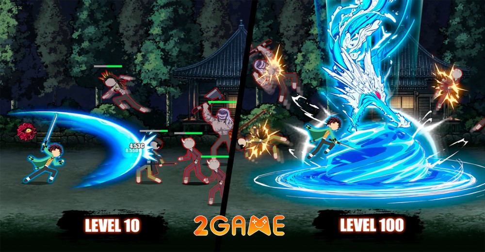 Stick Demon Fight: Idle RPG – Kimetsu no Yaiba nhưng với phong cách người que stick demon fight 1