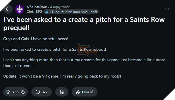 Nha Phat Trien Phan Game Saints Row Dau Tien He Lo Ve Mot Ban Tien Truyen 2 Nhà Phát Triển Phần Game Saints Row Đầu Tiên Hé Lộ Về Một Bản Tiền Truyện 2