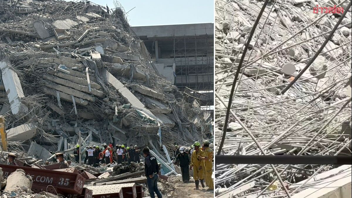 Động đất diện rộng ở Thái Lan, 1 toà nhà đổ sập trong tích tắc, 43 người mắc kẹt- Ảnh 1.