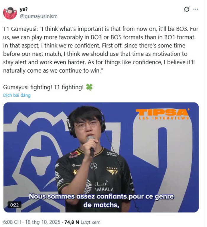 LMHT: Gumayusi tự tin với các trận BO 3, BO 5 hơn hiện tại t1 gumayusi 1