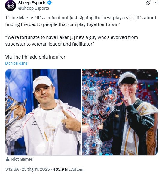 Một huyền thoại Esports khác cũng