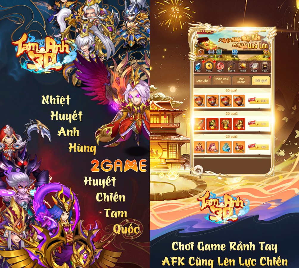 game nhập vai nhàn rỗi Tam Anh 3Q với chủ đề Tam Quốc