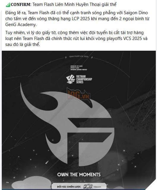 LMHT: Rộ Thông Tin Team Flash Chính Thức Giải Thể, Kết Thúc Di Sản Một Thời Của VCS 2