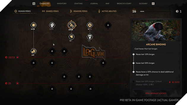 Bộ kỹ năng sử dụng máu của nhân vật chính