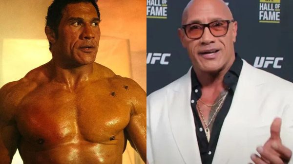 Dwayne Johnson Vinh Danh Mark Kerr Hình Tượng “Smashing Machine” Tại UFC Hall of Fame the rock trong phim lich su tcjzjpg