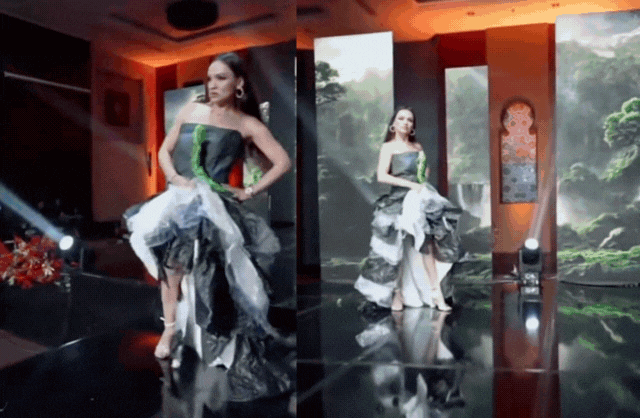 1 Hoa hậu đột nhiên múa may, uốn éo khó hiểu giữa sân khấu gây bão MXH- Ảnh 1.