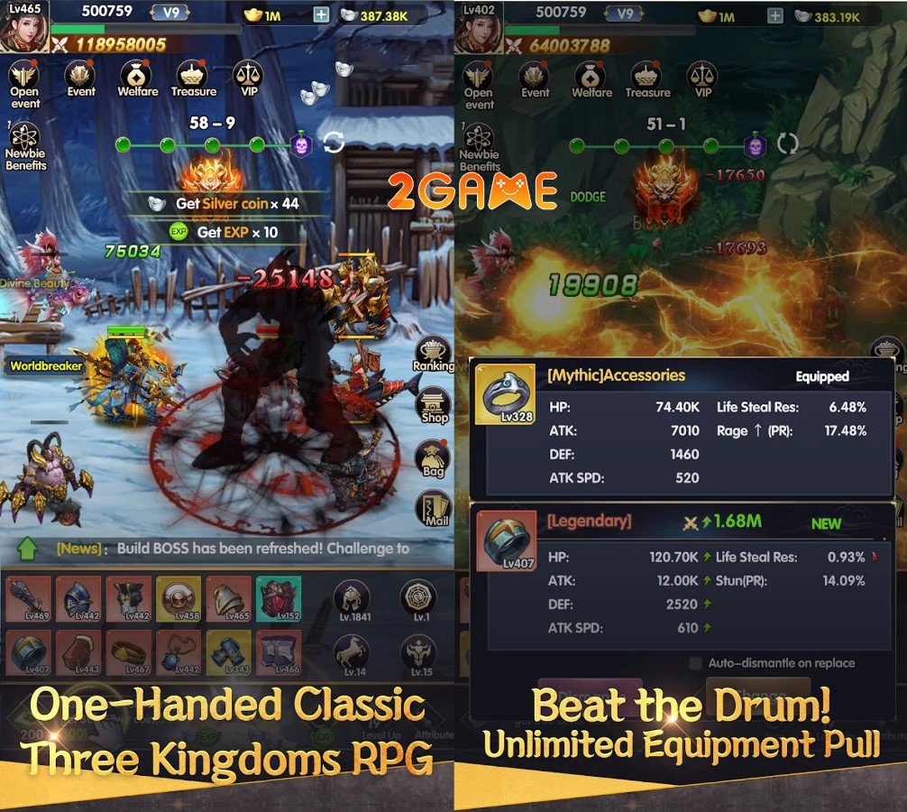 game nhập vai mở rương Three Kingdoms: Echoes of War