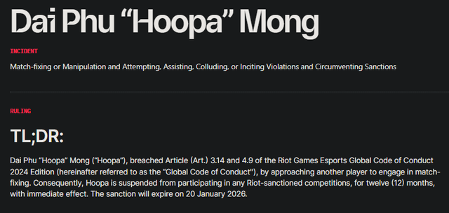 Tuyển thủ LMHT người Việt bất ngờ bị Riot cấm thi đấu vì tiêu cực- Ảnh 1. Tuyển thủ LMHT người Việt bất ngờ bị Riot cấm thi đấu vì tiêu cực- Ảnh 1.
